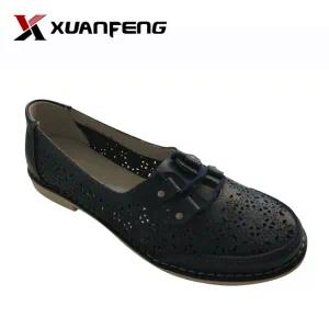 Hot Sale Women Genuine Leather Casual Dress Shoes with TPR Sole