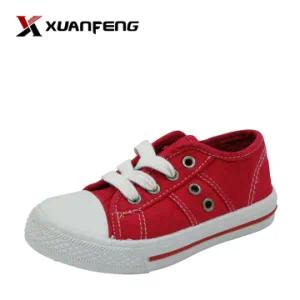 Popular Children′s Injection Casuals Lace up Canvas Shoes